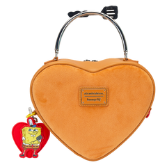 spongebob squarepants krabby patty plush heart figural crossbody bag