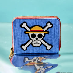 nycc limited edition one piece luffy jolly roger zip around wallet