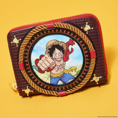 one piece luffy zip around wallet