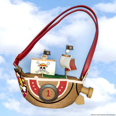 one piece thousand sunny ship figural crossbody bag