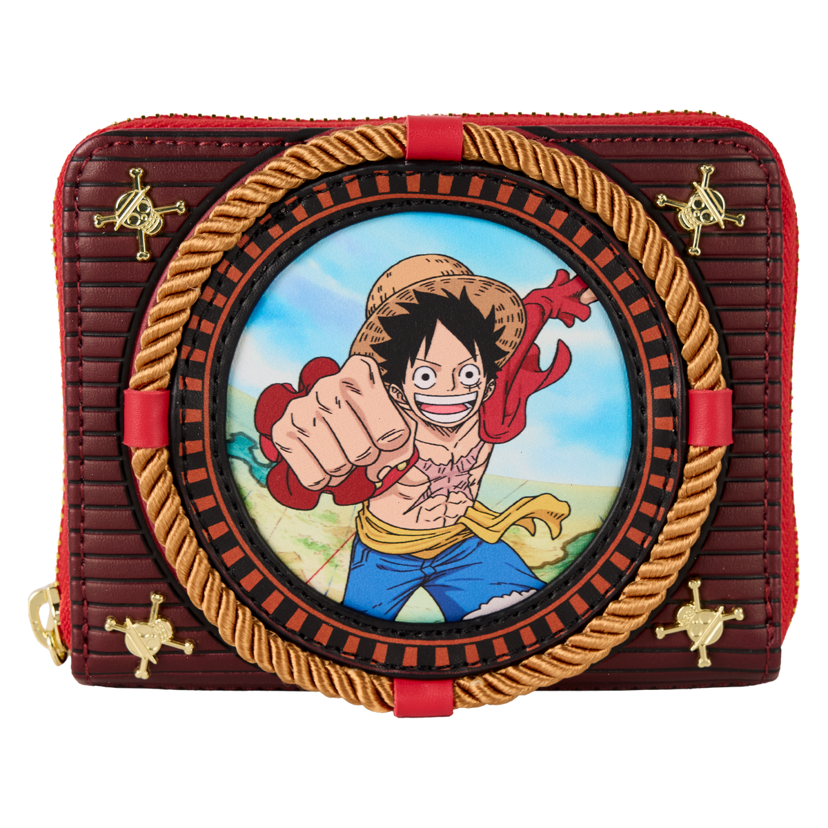 one piece luffy zip around wallet