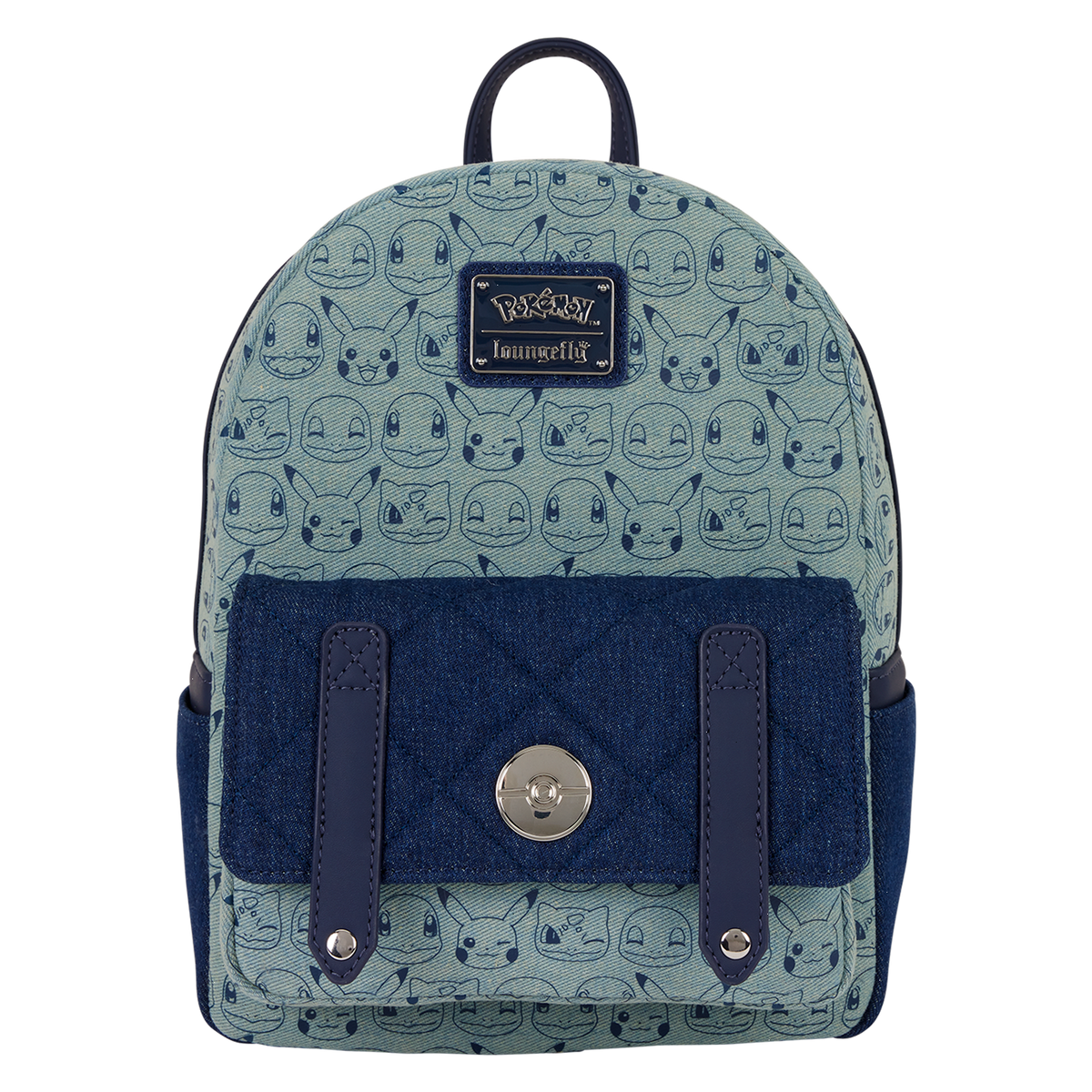 pokémon faux denim all-over print mini backpack