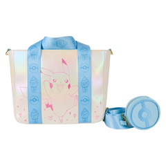 pokémon iridescent pikachu tote crossbody bag with coin bag