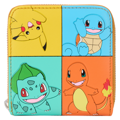 pokémon color block starters zip around wallet