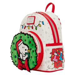 peanuts snoopy & woodstock holiday plush wreath mini backpack
