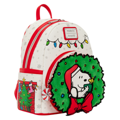 peanuts snoopy & woodstock holiday plush wreath mini backpack