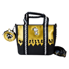 peanuts 75th anniversary snoopy & gang tote crossbody bag with coin bag