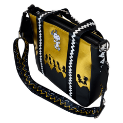 peanuts 75th anniversary snoopy & gang tote crossbody bag with coin bag