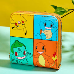 pokémon color block starters zip around wallet