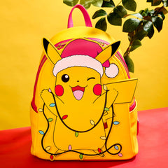 pokémon santa pikachu string lights light up mini backpack