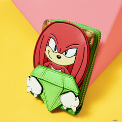 sonic the hedgehog limited edition knuckles emerald glitter accordion wallet