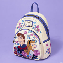 sleeping beauty princess aurora & prince phillip floral mini backpack