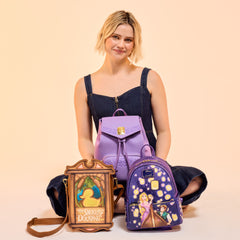 tangled rapunzel & flynn rider lantern light up mini backpack