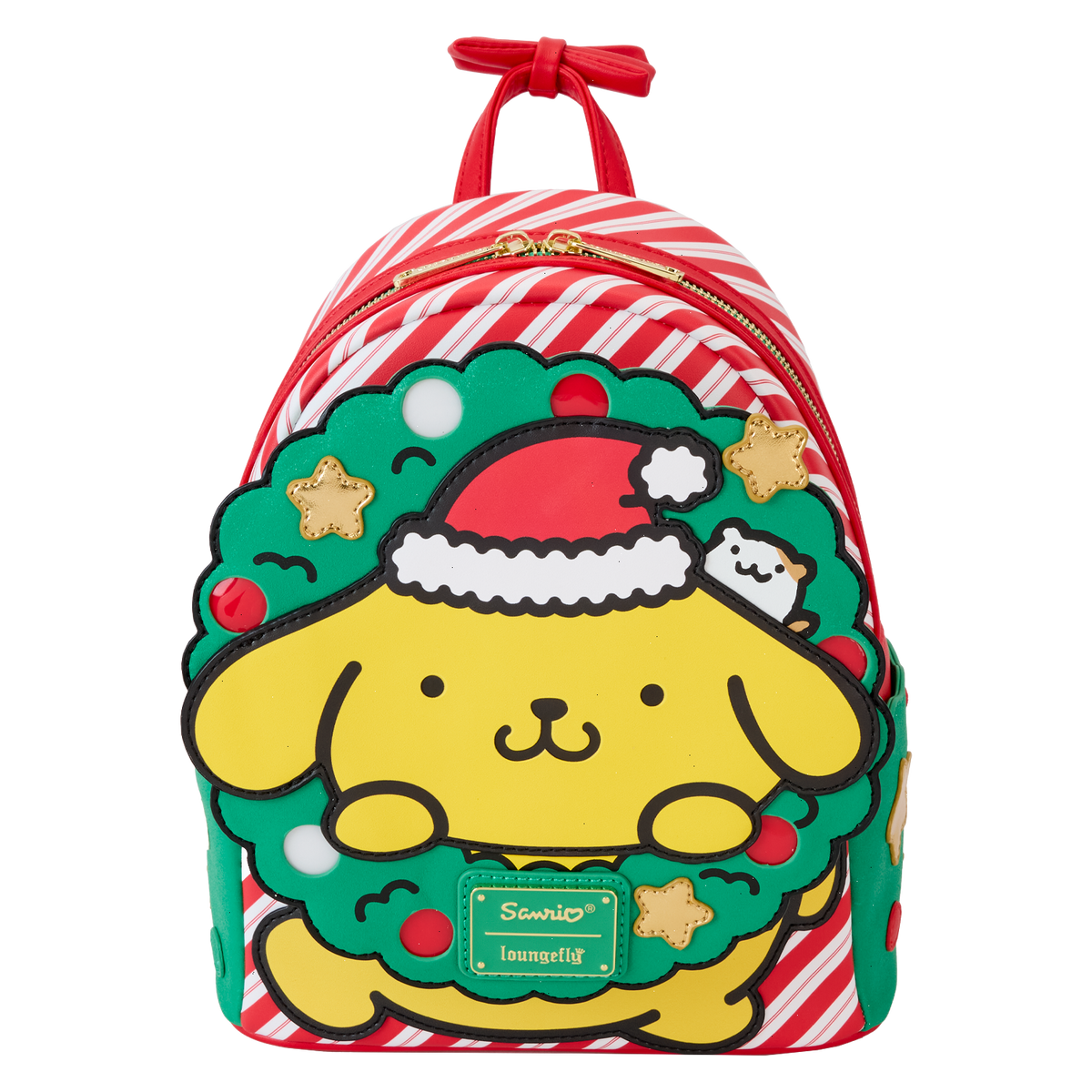 sanrio exclusive pompompurin santa hat light up mini backpack