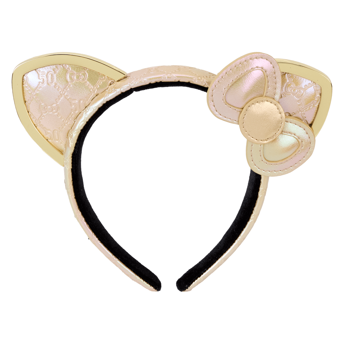 sanrio hello kitty 50th anniversary metallic gold ear headband