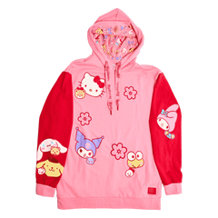 sanrio hello kitty & friends color block unisex hoodie