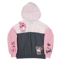 sanrio my melody & kuromi half-zip unisex windbreaker jacket