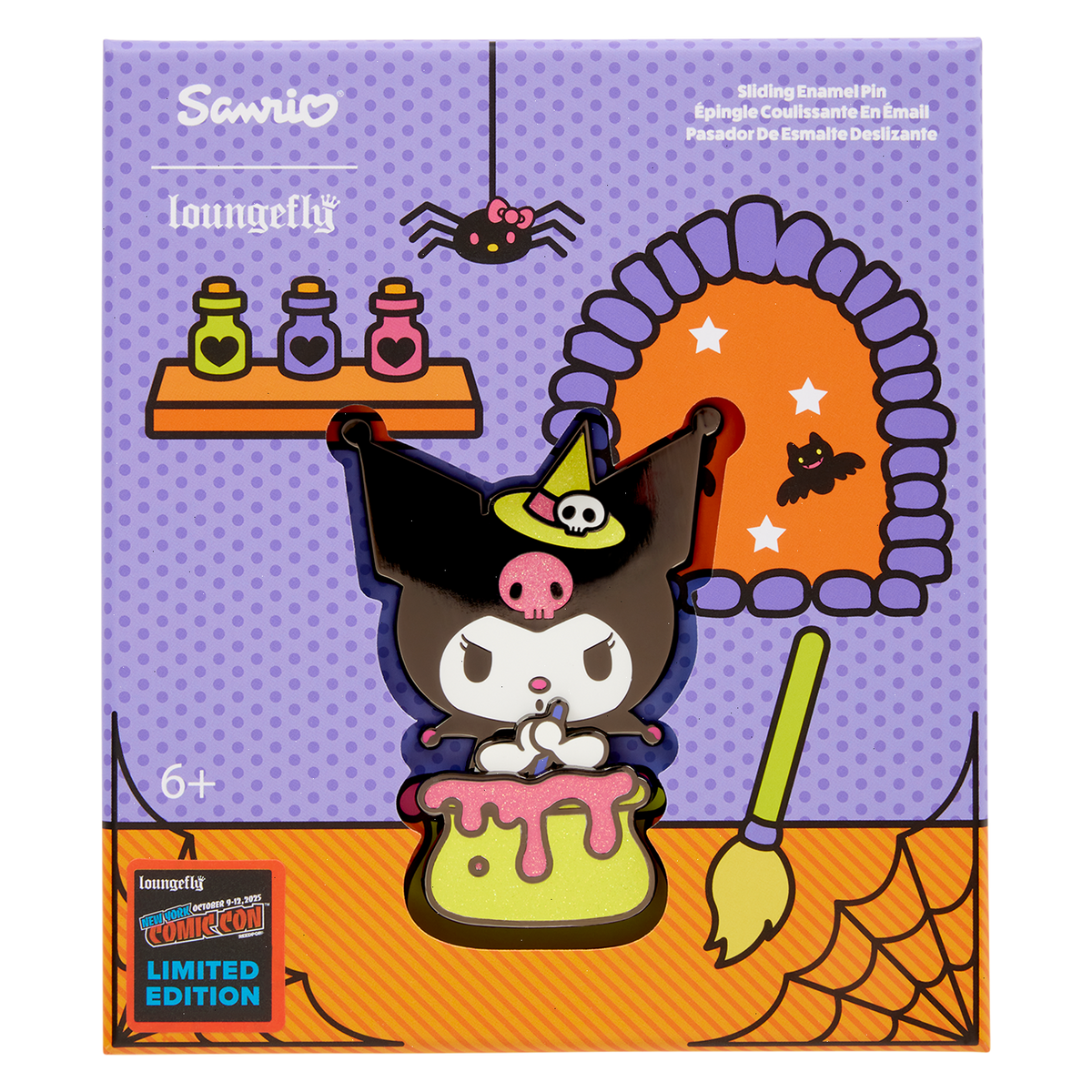 nycc limited edition sanrio kuromi 3" collector box sliding pin