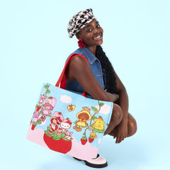 sanrio hello kitty & friends x strawberry shortcake canvas tote bag