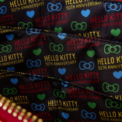 sanrio hello kitty 50th anniversary metallic tote crossbody bag with coin bag