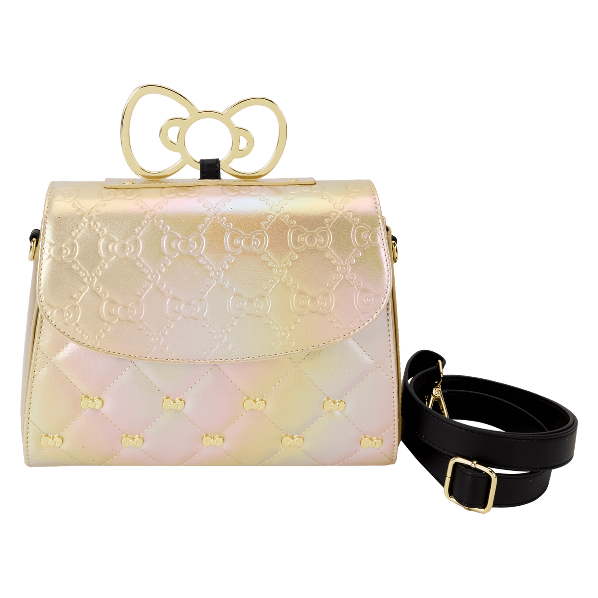 sanrio hello kitty 50th anniversary metallic gold crossbody bag