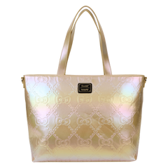 sanrio hello kitty 50th anniversary metallic gold tote crossbody bag with coin bag