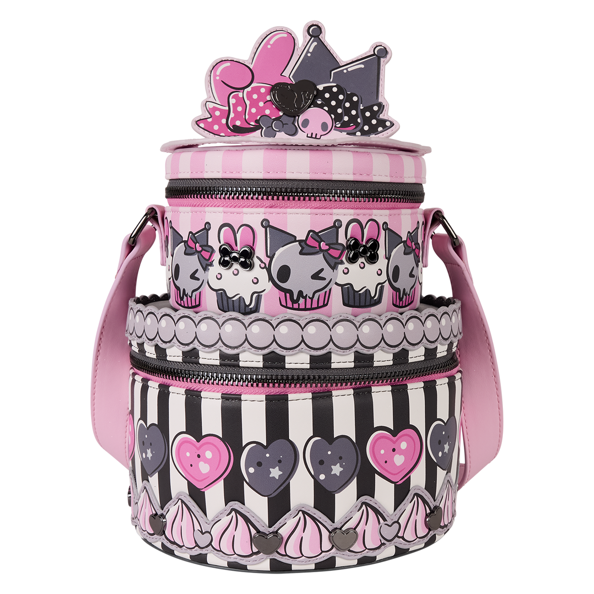 sanrio my melody & kuromi figural cake crossbody bag