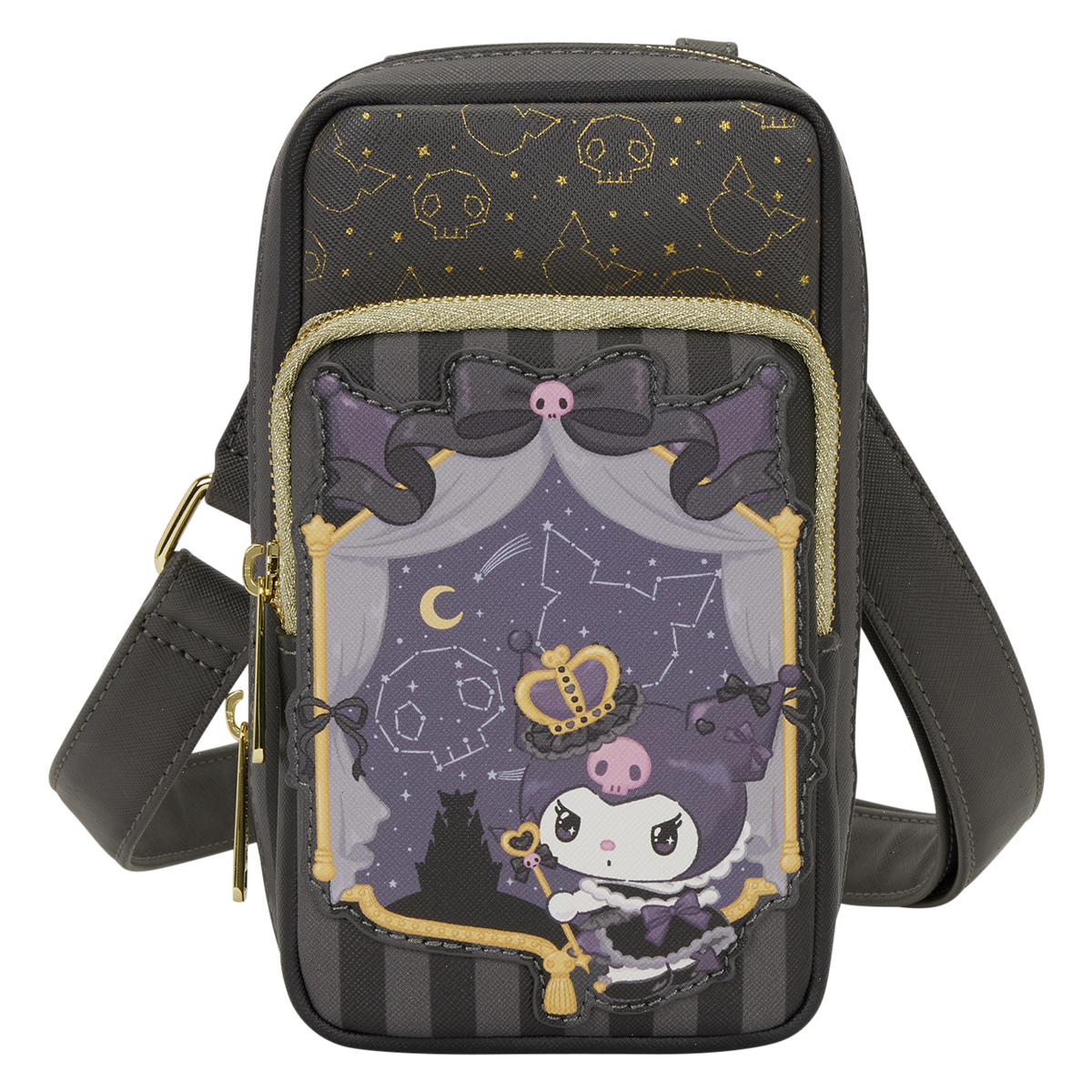 sanrio kuromi 20th anniversary cell phone crossbody bag with coin bag
