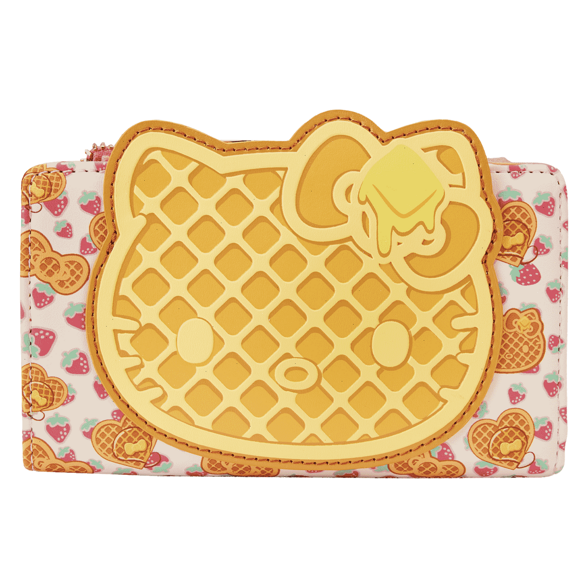 hello kitty breakfast waffle flap wallet