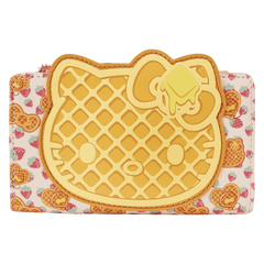 hello kitty breakfast waffle flap wallet