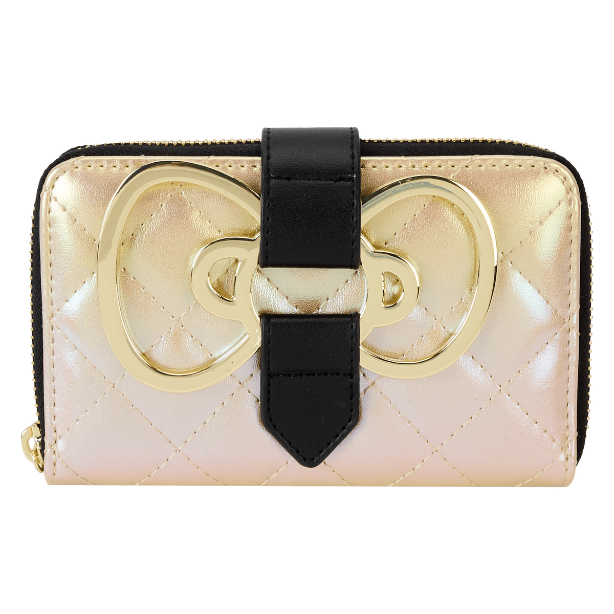 sanrio hello kitty 50th anniversary gold zip around wallet