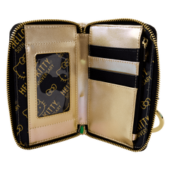 sanrio hello kitty 50th anniversary gold zip around wallet