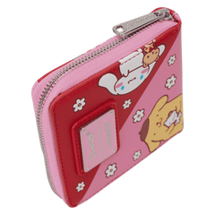 sanrio hello kitty & friends color block zip around wallet