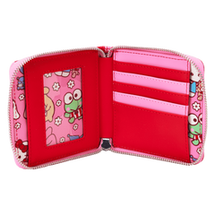 sanrio hello kitty & friends color block zip around wallet