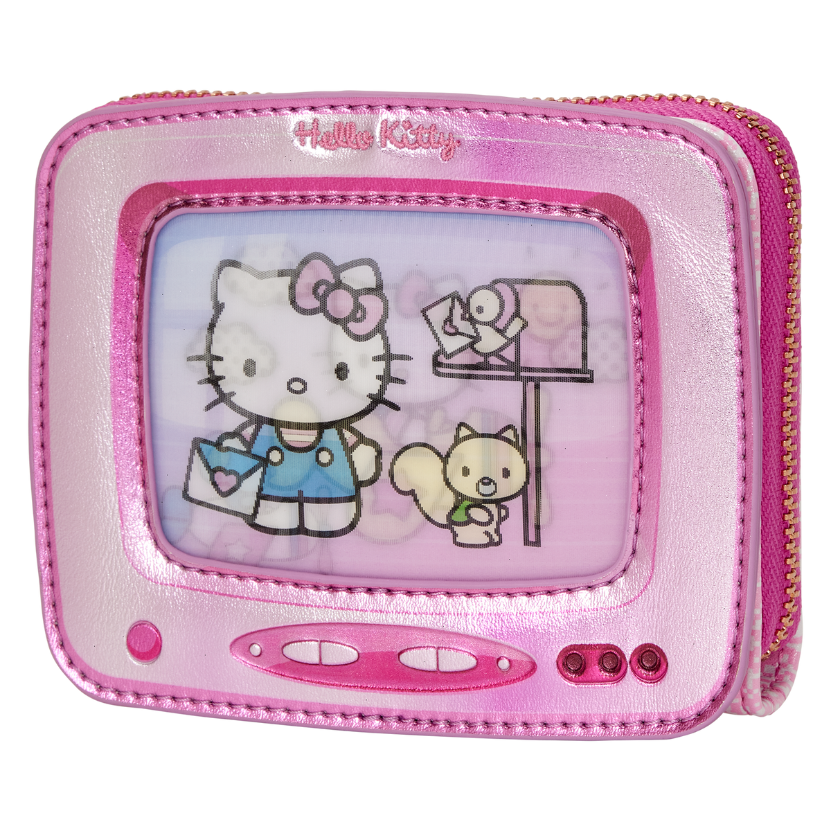 sanrio exclusive hello kitty vintage tv lenticular zip around wallet