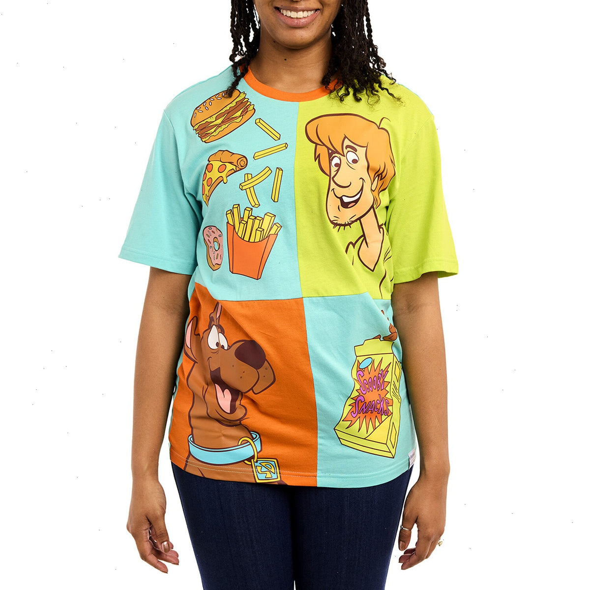 scooby-doo snacks color block unisex tee