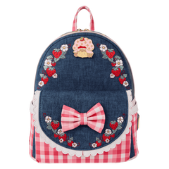 strawberry shortcake denim gingham mini backpack
