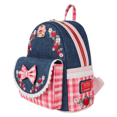 strawberry shortcake denim gingham mini backpack