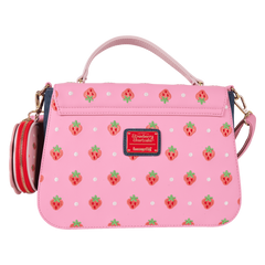 strawberry shortcake denim gingham crossbody bag with coin bag