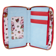 strawberry shortcake denim zip around wallet