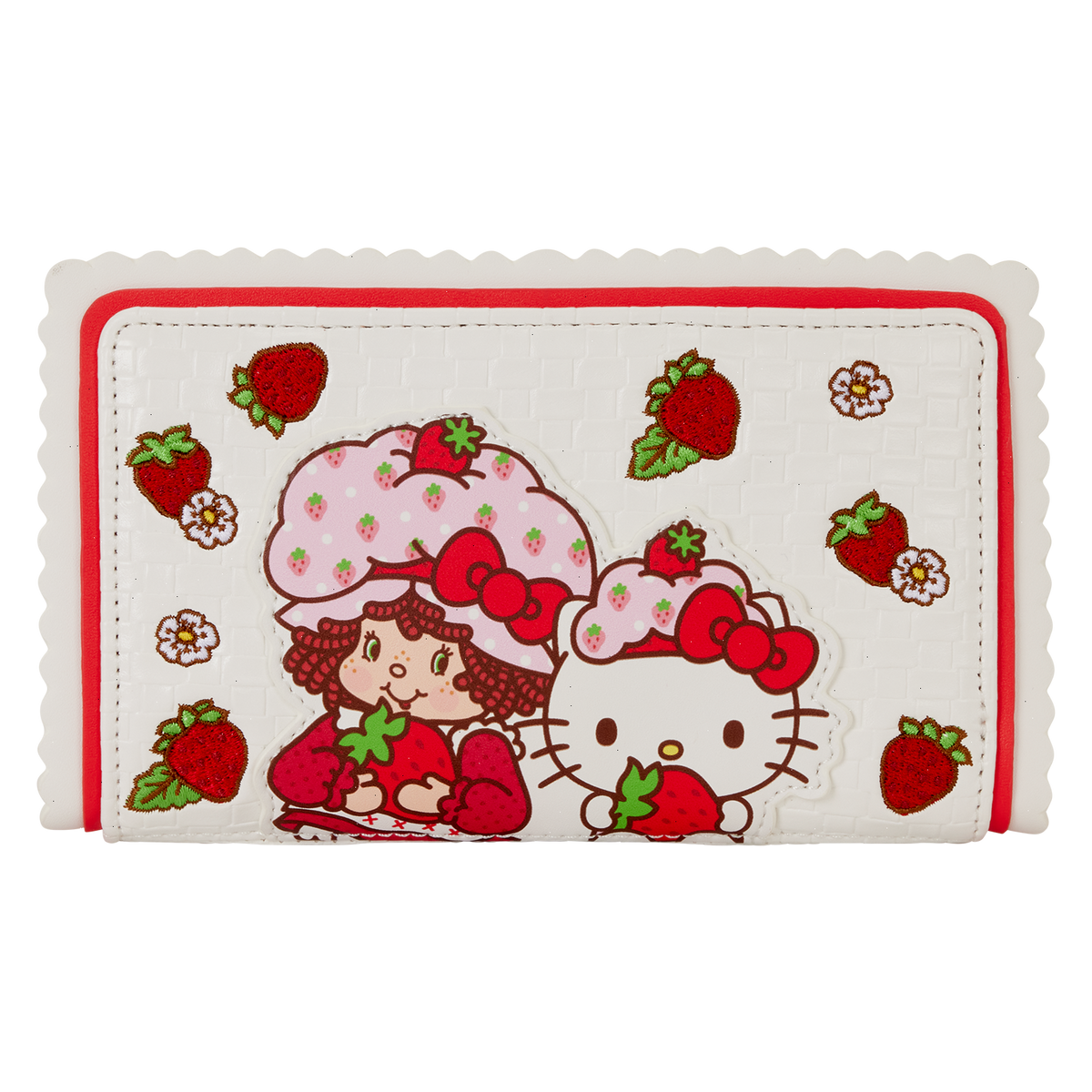 sanrio hello kitty & friends x strawberry shortcake flap wallet