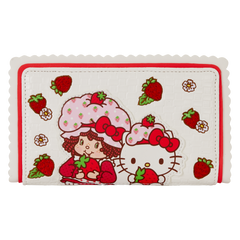 sanrio hello kitty & friends x strawberry shortcake flap wallet