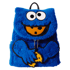 sesame street cookie monster plush cosplay mini backpack with coin bag