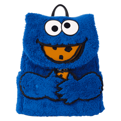 sesame street cookie monster plush cosplay mini backpack with coin bag