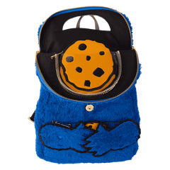 sesame street cookie monster plush cosplay mini backpack with coin bag