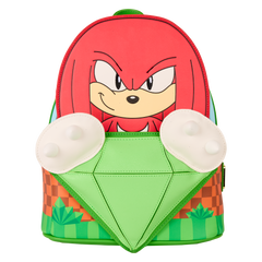 sonic the hedgehog limited edition knuckles emerald glitter mini backpack