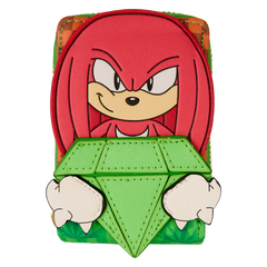 sonic the hedgehog limited edition knuckles emerald glitter accordion wallet