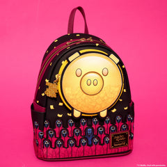 squid game piggy bank masked men glow mini backpack