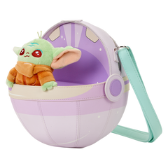 the mandalorian grogu figural pod plush crossbody bag