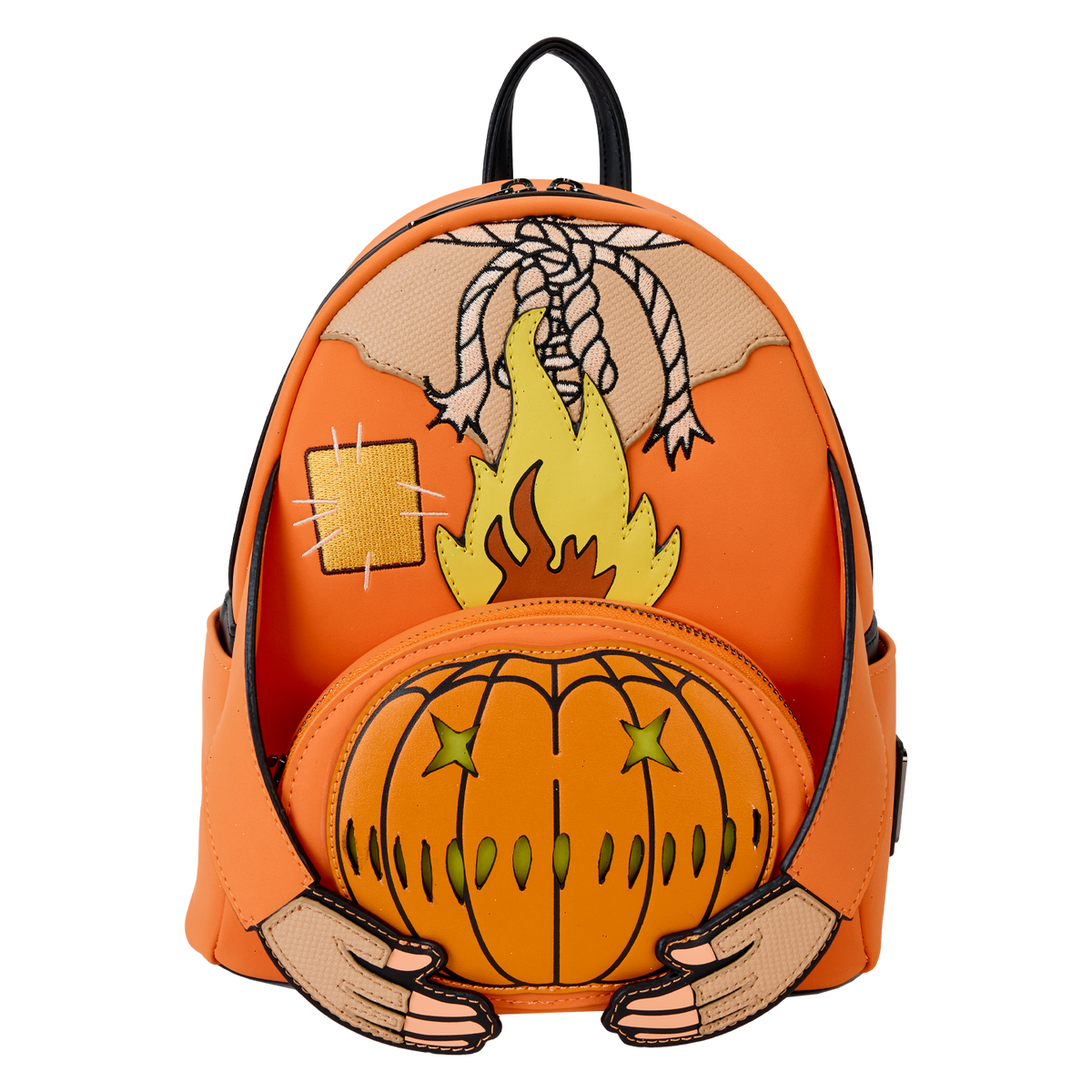 trick 'r treat flaming pumpkin head sam light up glow mini backpack